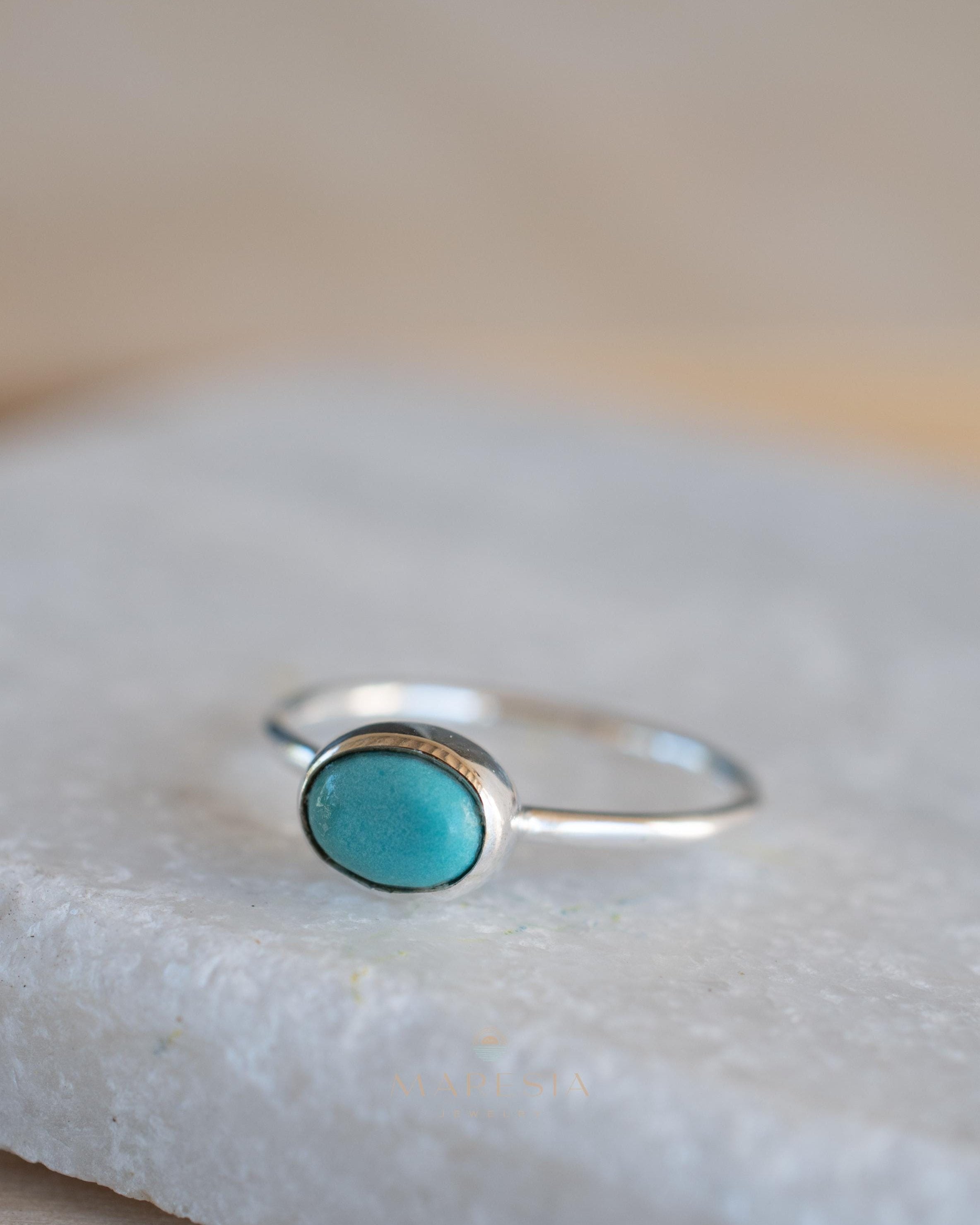 Turquoise Ring ~ Gemstone ~ Natural ~ Sterling Silver 925~ Jewelry ~ Handmade ~ December Birthstone MR348