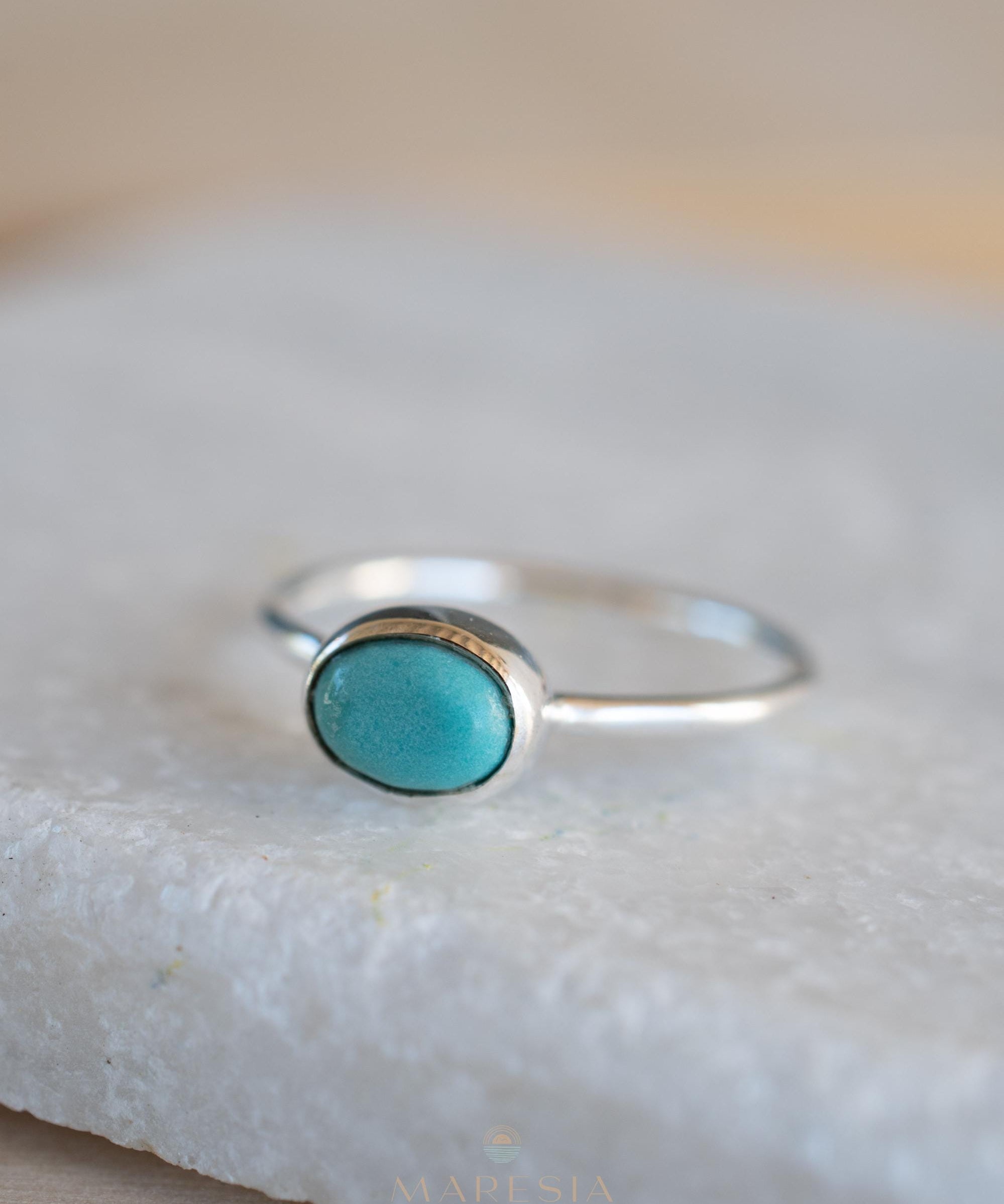 Turquoise Ring ~ Gemstone ~ Natural ~ Sterling Silver 925~ Jewelry ~ Handmade ~ December Birthstone MR348
