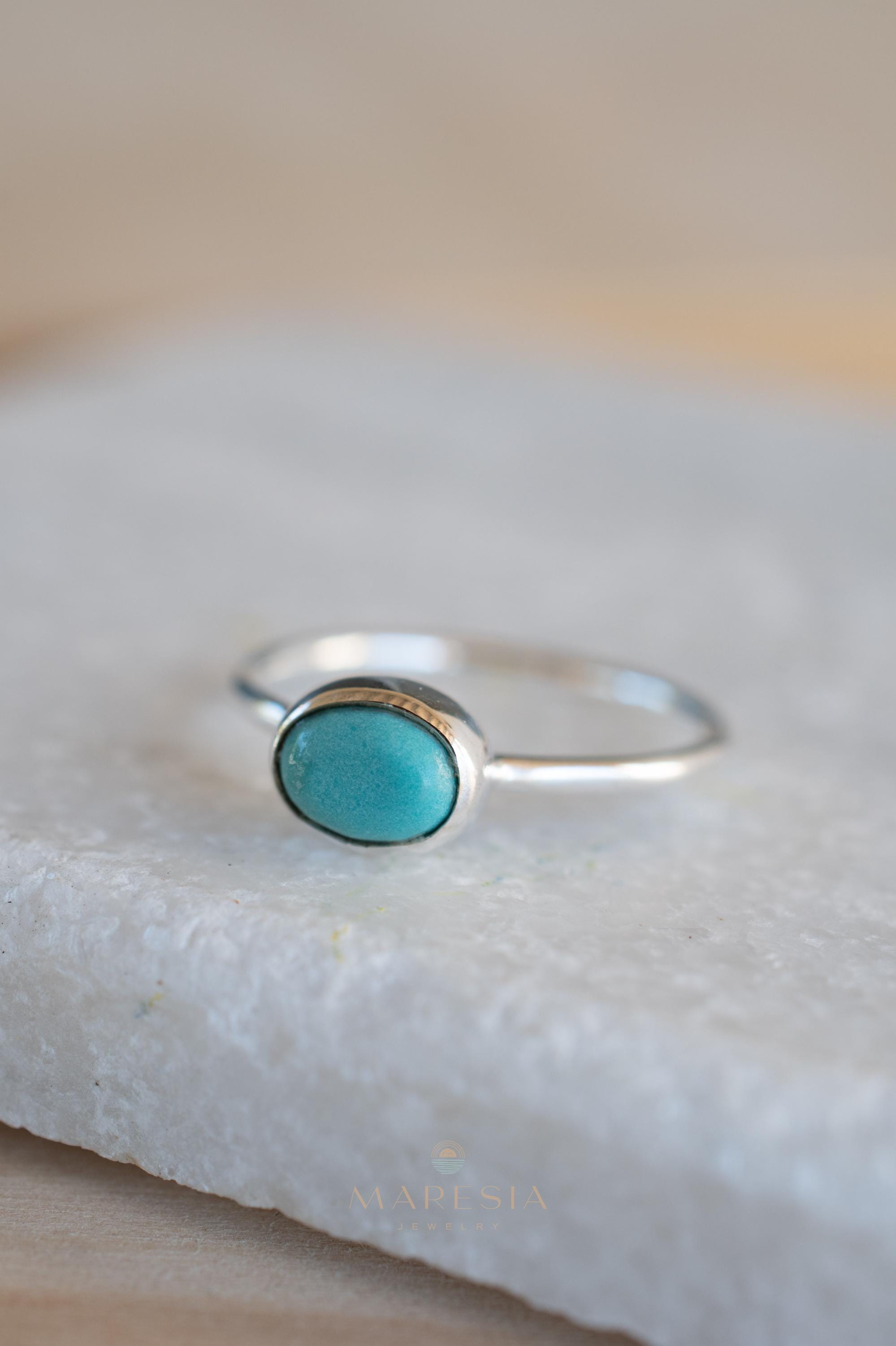 Turquoise Ring ~ Gemstone ~ Natural ~ Sterling Silver 925~ Jewelry ~ Handmade ~ December Birthstone MR348