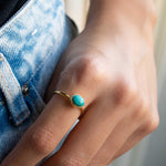Turquoise Ring ~ Gemstone ~ Natural ~ Gold Plated over Sterling Silver 925~ Jewelry ~ Handmade ~ December Birthstone MR347