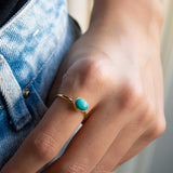 Turquoise Ring ~ Gemstone ~ Natural ~ Gold Plated over Sterling Silver 925~ Jewelry ~ Handmade ~ December Birthstone MR347