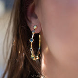 Iolite hydro Hoop Earrings 18k Gold Plated Earrings ~ Gemstone ~ Post ~Boho design ~ Handmade ~ Jewelry ~ Gift for her ~ ME219