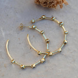 Iolite hydro Hoop Earrings 18k Gold Plated Earrings ~ Gemstone ~ Post ~Boho design ~ Handmade ~ Jewelry ~ Gift for her ~ ME219