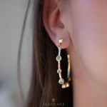 Aqua Chalcedony Hoop Earrings 18k Gold Plated Earrings ~ Gemstone ~ Post ~Boho design ~ Handmade ~ Jewelry ~ Gift for her ~ ME217