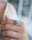 Copper Turquoise Ring ~ Gemstone ~ Natural ~ 18k Gold Plated ~ Jewelry ~ Handmade ~ Boho ~ December Birthstone MR356