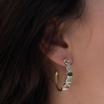 Moonstone, Amethyst and Iolite hydro~ Hoop Earrings 18k Gold Plated Earrings ~ Gemstone ~ Post ~Boho design ~ Handmade ~ Jewelry ME008