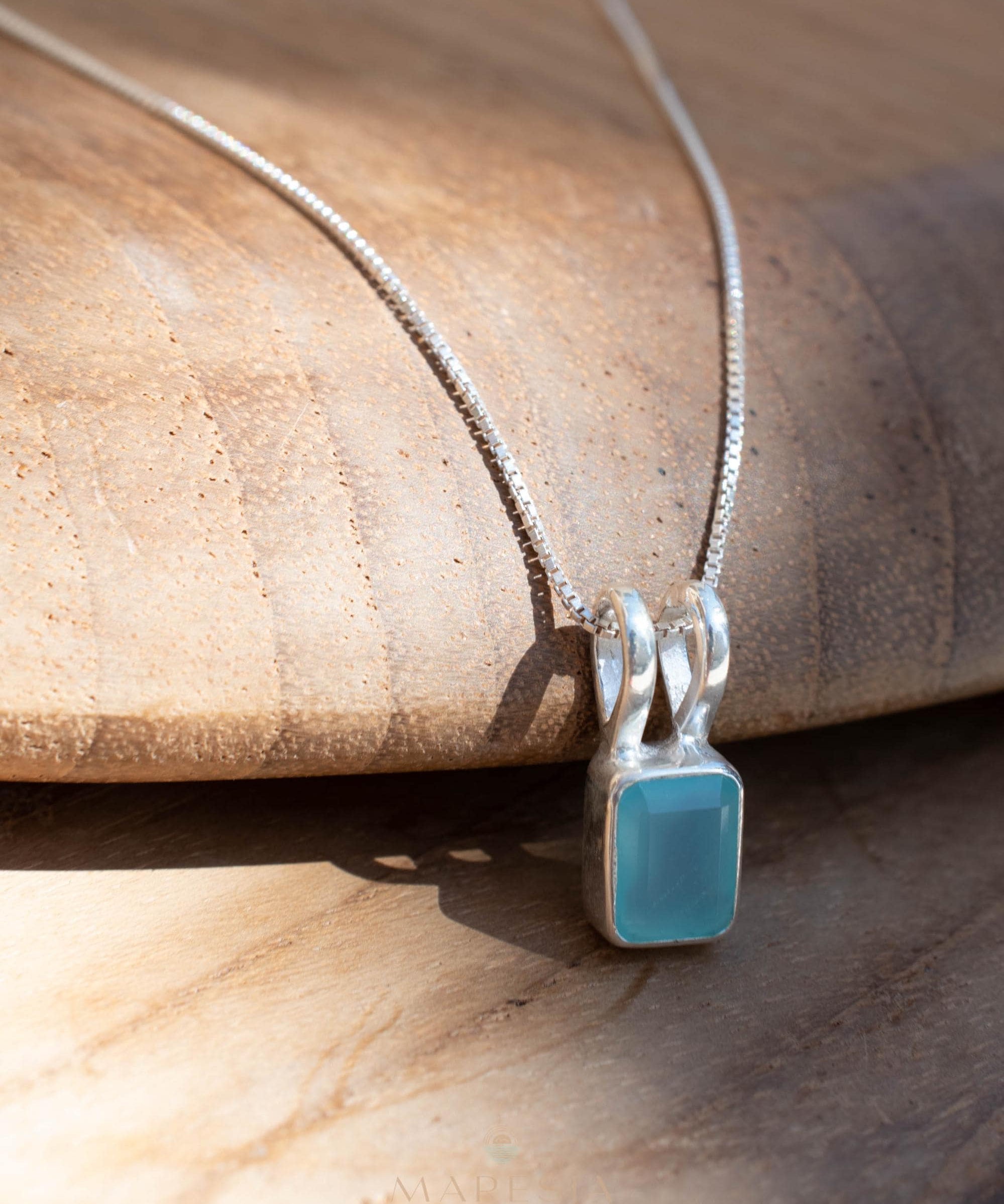 Aqua Chalcedony, Rose Quartz, Moonstone ~ Rectangular ~ Sterling Silver ~ Charm ~ Layered ~ minimalist ~ delicate MP021