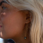 Tahitian Pearl Earrings ~ 14k Gold Filled ~ Threader earrings ~ Jewelry ~ Natural ~ Organic ~ Everyday ~ ME226