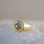 Rainbow Labradorite Ring ~ Rectangular Stone~ Gemstone ~ Natural ~ 18k Gold Plated ~ Jewelry ~ Handmade ~ February Birthstone ~ MR357