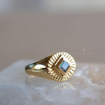 Rainbow Labradorite Ring ~ Rectangular Stone~ Gemstone ~ Natural ~ 18k Gold Plated ~ Jewelry ~ Handmade ~ February Birthstone ~ MR357