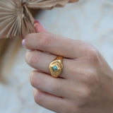 Copper Turquoise Ring ~ Gemstone ~ Natural ~ 18k Gold Plated ~ Jewelry ~ Handmade ~ Boho ~ December Birthstone MR358