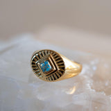 Copper Turquoise Ring ~ Gemstone ~ Natural ~ 18k Gold Plated ~ Jewelry ~ Handmade ~ Boho ~ December Birthstone MR358