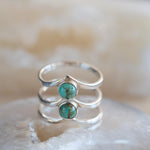 Turquoise Ring~ Triple Band ~Sterling Silver 925 ~ Handmade ~ Gemstone ~ Statement~December Birthstone MR204