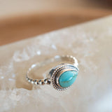 Turquoise Ring ~ Sterling Silver 925 ~ Handmade ~ Everyday ~Delicate ~Gift for her ~Boho ~ Hippie ~Bohemian~MR243