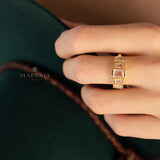 Rose Quartz Ring ~ Gemstone ~ Natural ~ 18k Gold Plated ~ Jewelry ~ Handmade~ January Birthstone - MR337