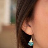 Copper Turquoise Tear Drop Earrings ~ Jewelry ~ 18k Gold Plated ~ Natural ~ Minimalist Everyday ~ Gift for Her ~ Boho ~ Hippie ~ ME