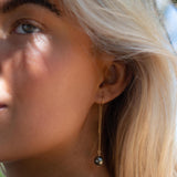 Tahitian Pearl Earrings ~ 14k Gold Filled ~ Threader earrings ~ Jewelry ~ Natural ~ Organic ~ Everyday ~ ME226