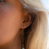 Tahitian Pearl Earrings ~ 14k Gold Filled ~ Threader earrings ~ Jewelry ~ Natural ~ Organic ~ Everyday ~ ME226