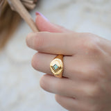 Rainbow Labradorite Ring ~ Rectangular Stone~ Gemstone ~ Natural ~ 18k Gold Plated ~ Jewelry ~ Handmade ~ February Birthstone ~ MR357