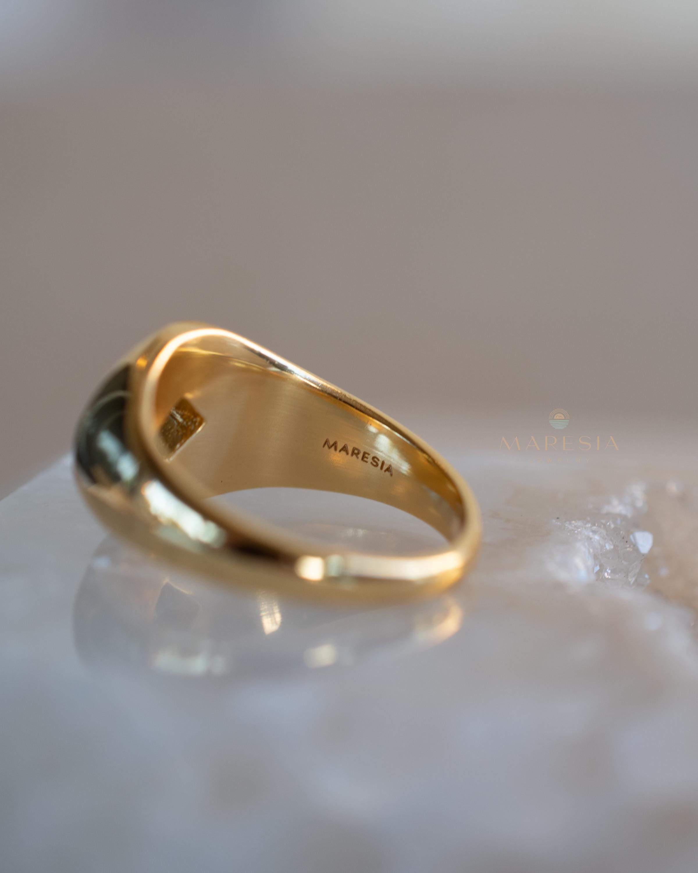 Rainbow Labradorite Ring ~ Rectangular Stone~ Gemstone ~ Natural ~ 18k Gold Plated ~ Jewelry ~ Handmade ~ February Birthstone ~ MR357