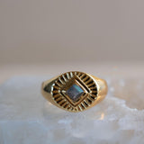 Rainbow Labradorite Ring ~ Rectangular Stone~ Gemstone ~ Natural ~ 18k Gold Plated ~ Jewelry ~ Handmade ~ February Birthstone ~ MR357
