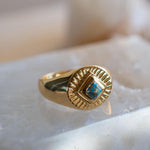 Copper Turquoise Ring ~ Gemstone ~ Natural ~ 18k Gold Plated ~ Jewelry ~ Handmade ~ Boho ~ December Birthstone MR358