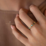 Aqua Chalcedony, Moonstone, Turquoise, Labradorite and Rose quartz Ring ~ genuine Stones ~ 18k Gold Plated~Mix Stones ~ Handmade~Boho ~MR362