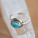 Turquoise Ring ~ Sterling Silver 925 ~ Handmade ~ Everyday ~Delicate ~Gift for her ~Boho ~ Hippie ~Bohemian~MR243