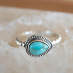 Turquoise Ring ~ Sterling Silver 925 ~ Handmade ~ Everyday ~Delicate ~Gift for her ~Boho ~ Hippie ~Bohemian~MR243