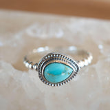 Turquoise Ring ~ Sterling Silver 925 ~ Handmade ~ Everyday ~Delicate ~Gift for her ~Boho ~ Hippie ~Bohemian~MR243