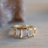 Rose Quartz Ring ~ Gemstone ~ Natural ~ 18k Gold Plated ~ Jewelry ~ Handmade~ January Birthstone - MR337