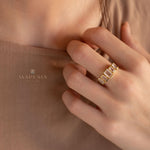 Rose Quartz Ring ~ Gemstone ~ Natural ~ 18k Gold Plated ~ Jewelry ~ Handmade~ January Birthstone - MR337