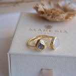 Moonstone & Labradorite Ring ~ Natural Stone ~ 18k Gold Plated ~ Stackable ~ Jewelry ~ Handmade ~ Boho ~ MR365