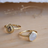 Moonstone & Labradorite Ring ~ Natural Stone ~ 18k Gold Plated ~ Stackable ~ Jewelry ~ Handmade ~ Boho ~ MR365