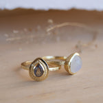 Moonstone & Labradorite Ring ~ Natural Stone ~ 18k Gold Plated ~ Stackable ~ Jewelry ~ Handmade ~ Boho ~ MR365