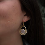 Rose Quartz 18k Gold Plated Earrings ~ Gemstone ~ Dangle Earrings ~ Handmade ~ Jewelry ~ Gift for her ~ ME187