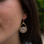 Rose Quartz 18k Gold Plated Earrings ~ Gemstone ~ Dangle Earrings ~ Handmade ~ Jewelry ~ Gift for her ~ ME187