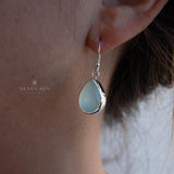 Aqua Chalcedony Earrings~ Sterling Silver 925 ~Dangle Earrings ~Silver Earrings ~Teal Chalcedony ~Tear Drop Gemstone ~ Natural Stone ~ ME007