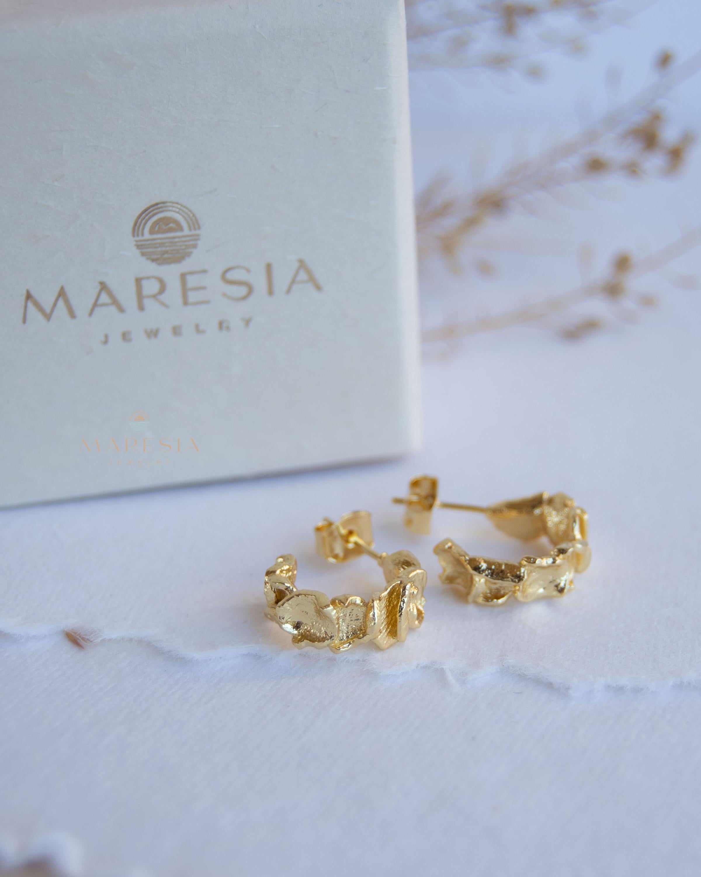 Delicate small hoop Earrings ~ Stud ~ Jewelry ~ 18k Gold Plated ~ Minimalist Everyday ~ Gift for Her ~ Boho ~ Hippie ~ ME034