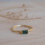 Green Tourmaline Hydro Ring ~ Rectangular Stone ~ 18k Gold Plated ~ Jewelry ~ Handmade ~ Boho ~ MR364