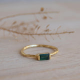 Green Tourmaline Hydro Ring ~ Rectangular Stone ~ 18k Gold Plated ~ Jewelry ~ Handmade ~ Boho ~ MR364