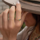 Green Tourmaline Hydro Ring ~ Rectangular Stone ~ 18k Gold Plated ~ Jewelry ~ Handmade ~ Boho ~ MR364