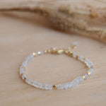 Moonstone Bracelet ~ Gold Plated 18k ~ Handmade ~ Hippie ~Bohemian ~Jewelry ~Stackable MB065