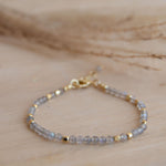 Labradorite Bracelet ~ Gold Plated 18k ~ Handmade ~ Hippie ~Bohemian ~Jewelry ~Stackable MB066