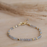 Labradorite Bracelet ~ Gold Plated 18k ~ Handmade ~ Hippie ~Bohemian ~Jewelry ~Stackable MB066