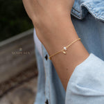 Fresh Water Pearl Bracelet ~ Gold Plated 18k ~ Handmade ~ Hippie ~Bohemian ~Jewelry ~Stackable MB070