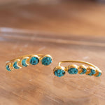 Crushed Turquoise Ear Climber Earrings ~ Stud~Jewelry~ 18k Gold Plated ~ Natural ~ Minimalist Everyday ~ Gift for Her ~ Boho ~ Hippie ~ME058