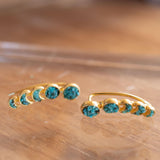 Crushed Turquoise Ear Climber Earrings ~ Stud~Jewelry~ 18k Gold Plated ~ Natural ~ Minimalist Everyday ~ Gift for Her ~ Boho ~ Hippie ~ME058