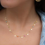 Mix Gemstones Necklace ~ Gold Plated 18k ~Jewelry ~ Minimalist ~Layered ~ MN017