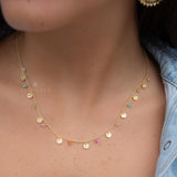 Mix Gemstones Necklace ~ Gold Plated 18k ~Jewelry ~ Minimalist ~Layered ~ MN017